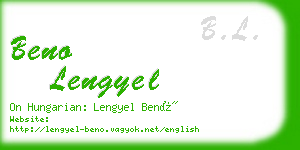 beno lengyel business card